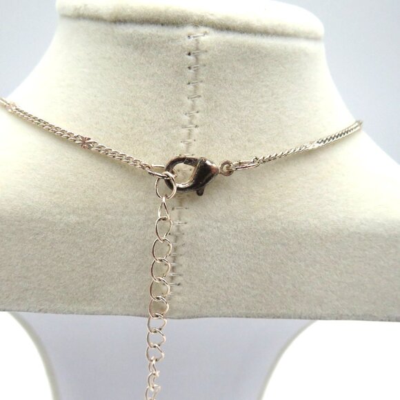 Lauren Conrad Necklace Rose Gold Tone Floral Bib Rhinestone 18" Adjustable Chain - Picture 5 of 8